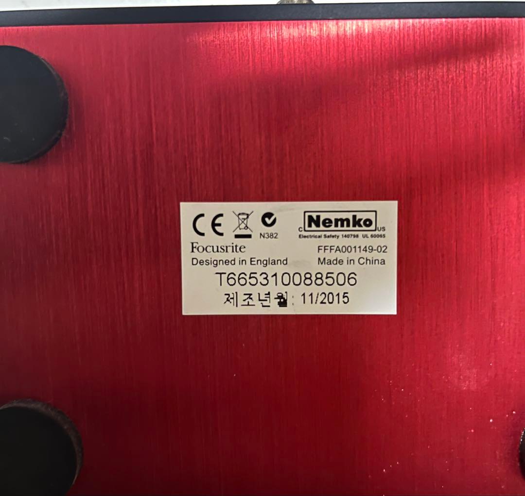 Focusrite オーディオインターフェイス レッド【本体のみ】