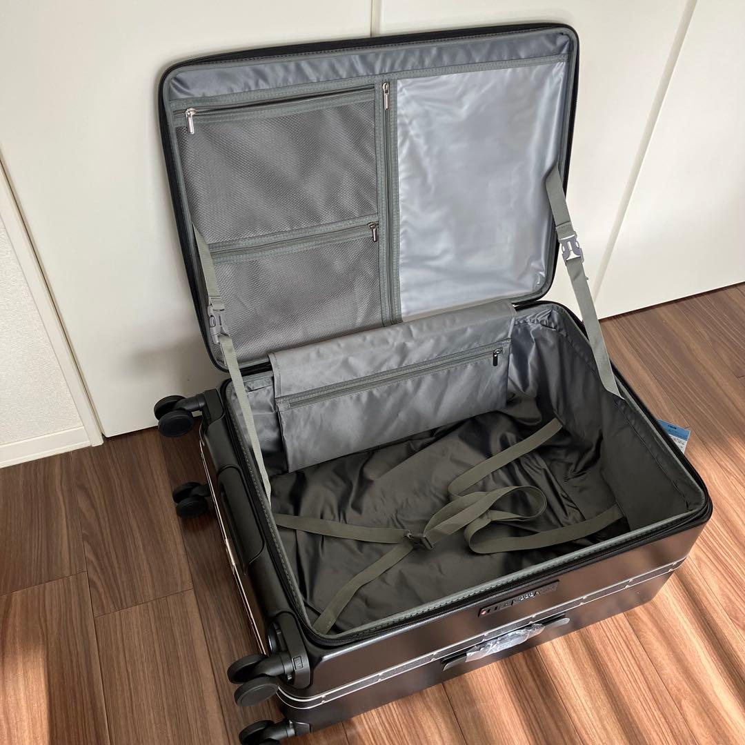 スーツケース 片開き 軽量 Lサイズ 90L 7~9泊 ブラック TSAロック