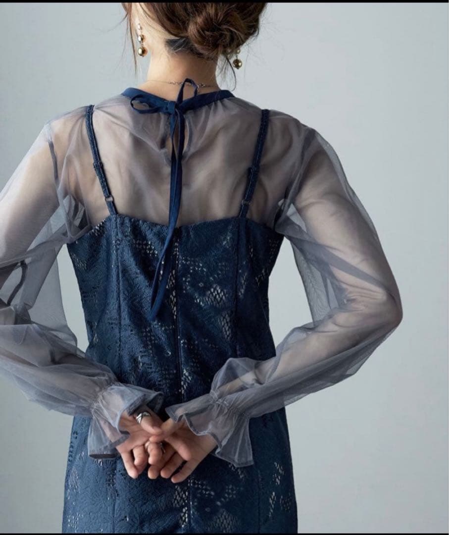 3wayシフォンボレロ&レースキャミドレス　ドレス　オケージョン　Mサイズ