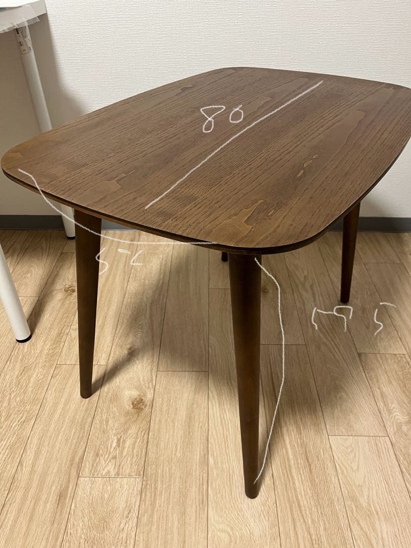 木製ブラウン長方形テーブル　ノーブランド