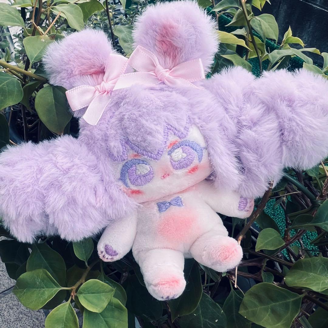 H*o様 自作ぬい 紫ぽわうさちゃん 無属性ぬいぐるみ