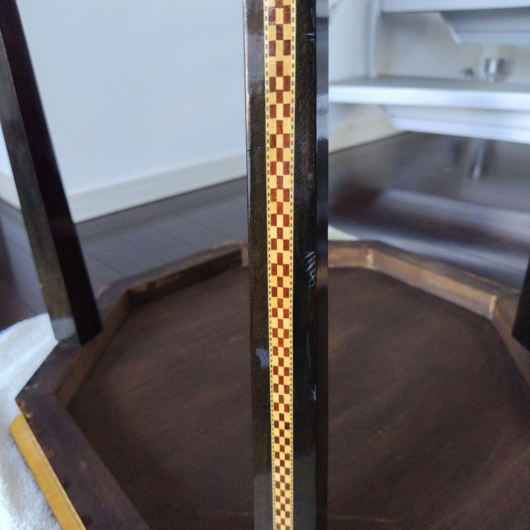 アンティーク 象嵌 寄木細工 天然木 ウッドテーブル 飾り台 レトロ