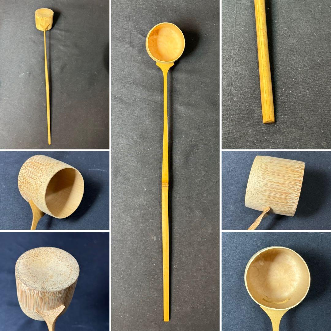 F08 送料無料　桑短冊茶箱　茶道具　抹茶碗　水指　建水　蓋置　棗　茶匙