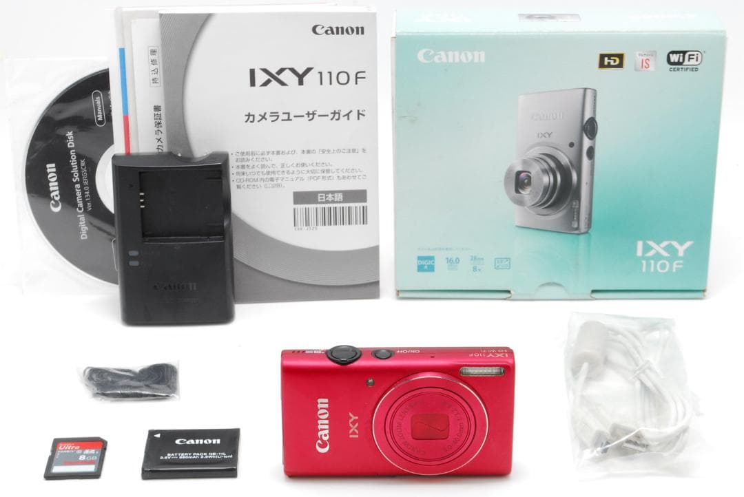 Canon IXY 110F 赤 付属品多数 箱付 動作確認済み