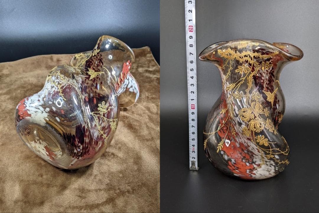 ◆超希少◆ジャポニズム蒔絵状金盛上花瓶★アーネスト・リビュール&ユージン・ルソー