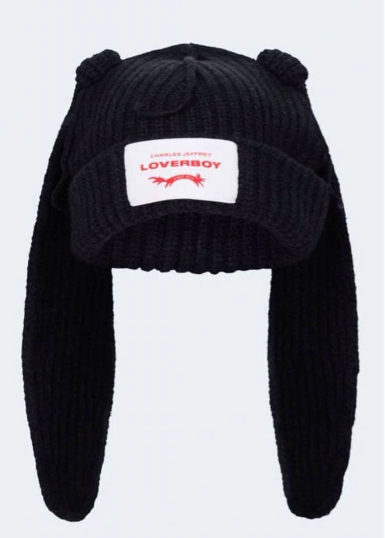 【正規品】LOVERBOY 耳付きニット帽 ブラック
