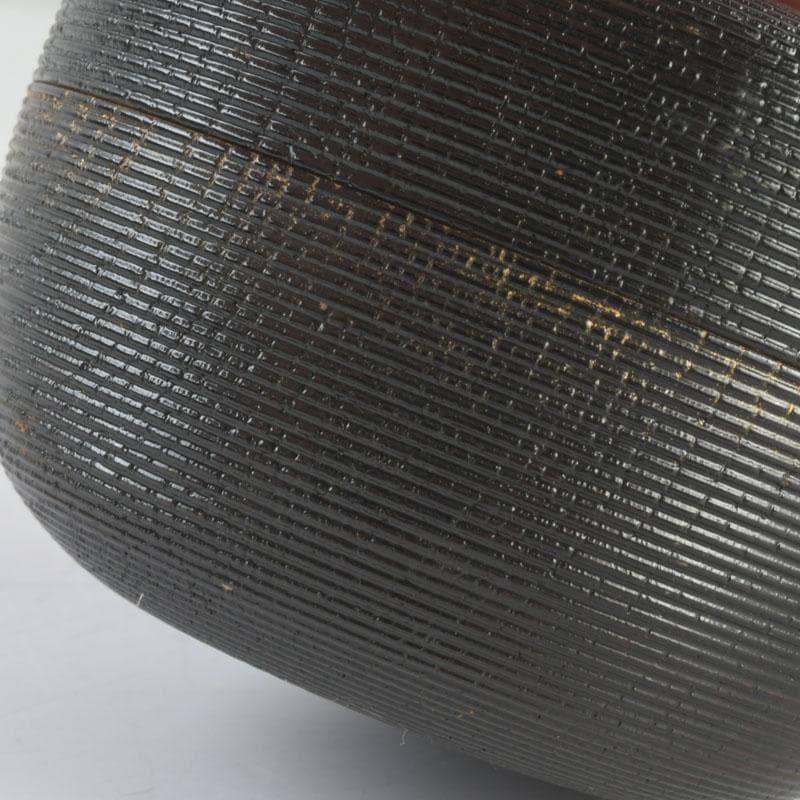 茶道具　塗師　川瀬表完作　内金菊桐紋　寿輪平棗　共箱　V　9541