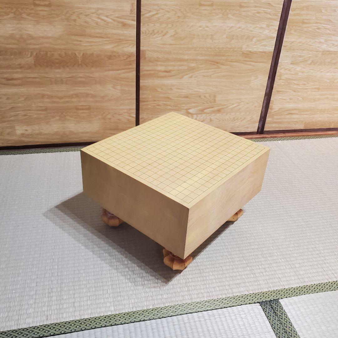 【状態良好】碁盤 脚付き へそあり 無垢盤 5寸8部 高級囲碁盤