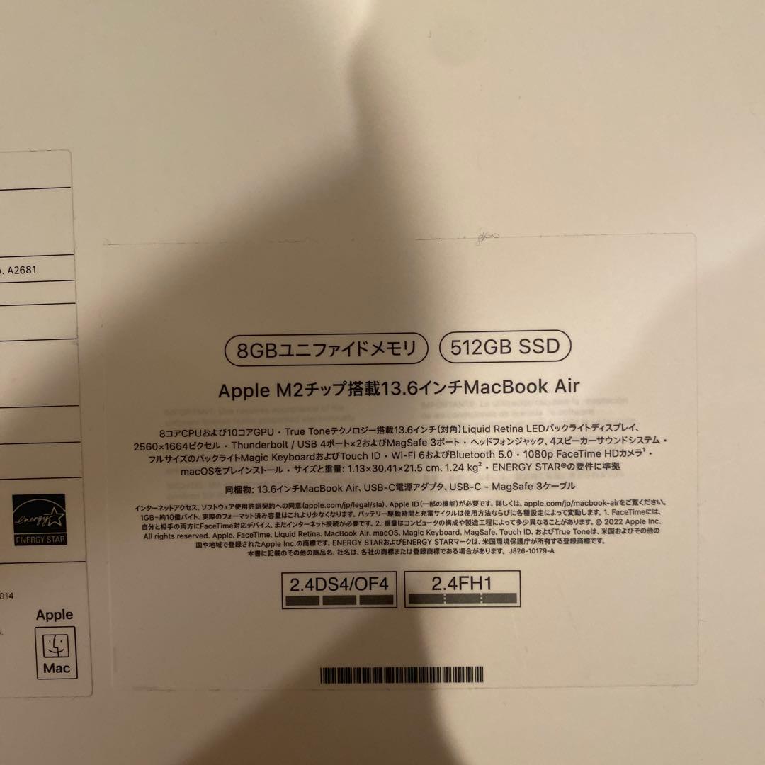 【pomme】Apple MacBook エアーM2ミッドナイトブルー