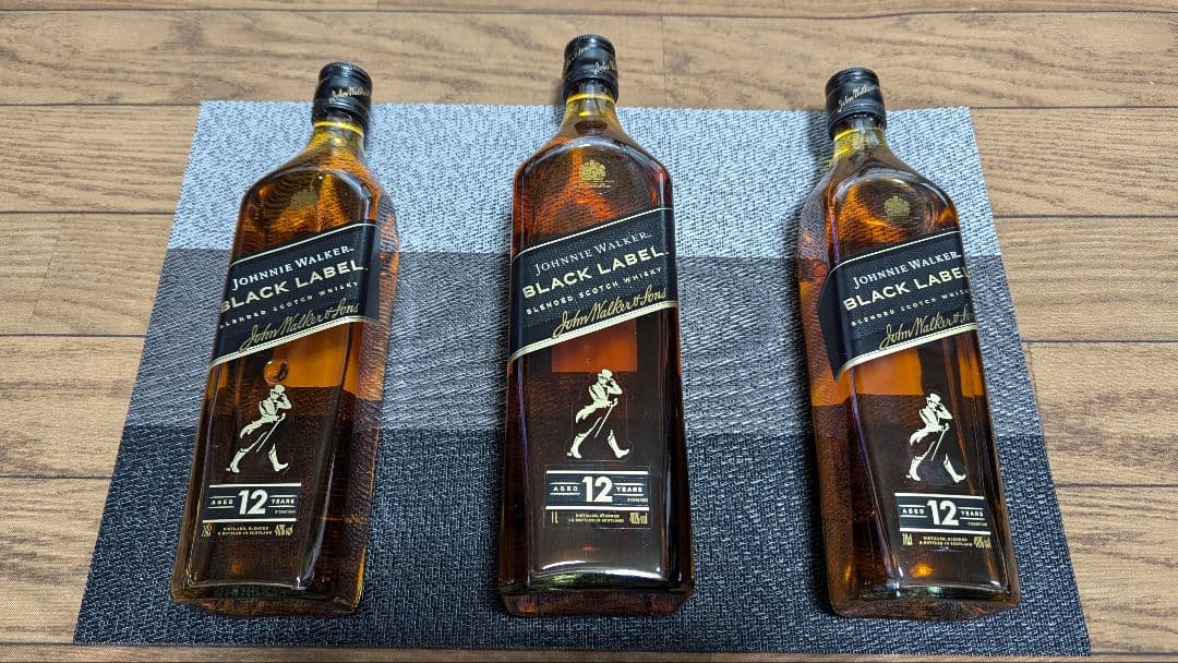 ジョニーウォーカー ブラックラベル 12年 3本セット　新品未開封