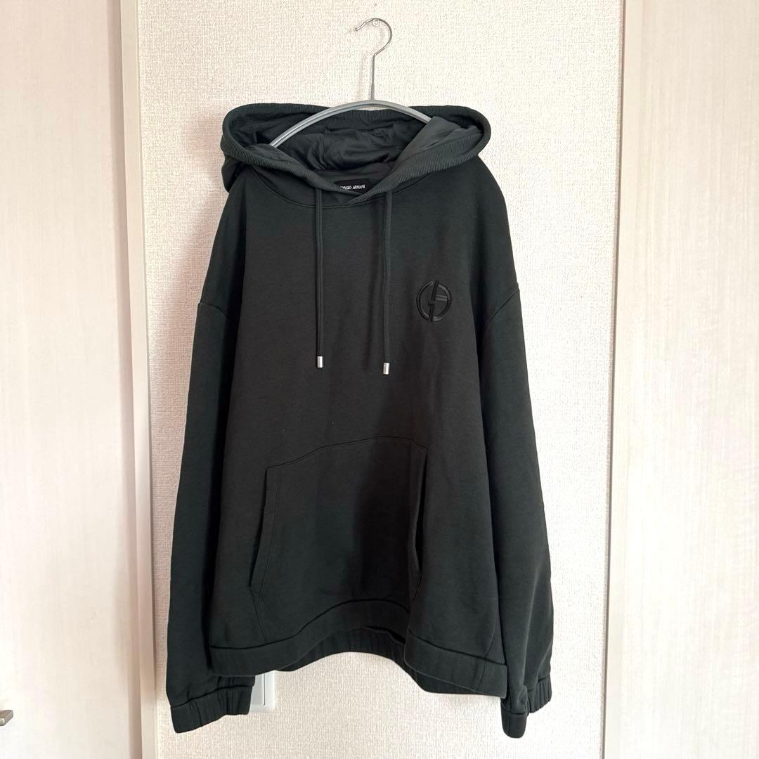 【美品】Giorgio Armani ダークグリーン　パーカー アルマーニ