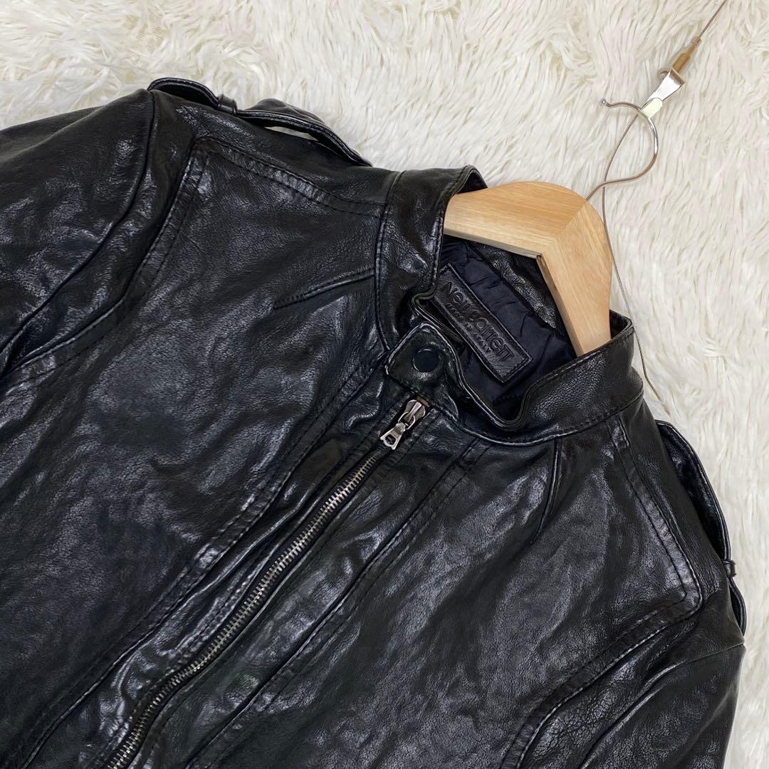 『Neil Barrett』 (XXS) レザー シングルライダースジャケット