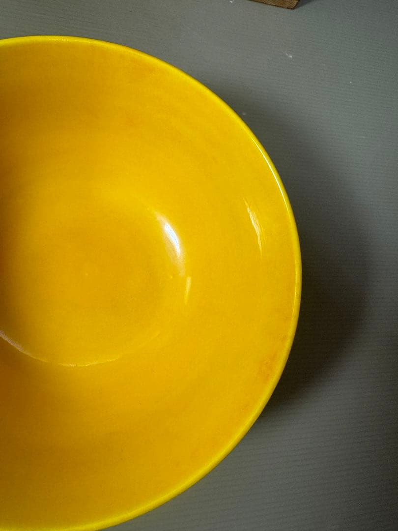 2395 清水焼　平安雲景　黄交趾鳳凰文　菓子鉢　時代物