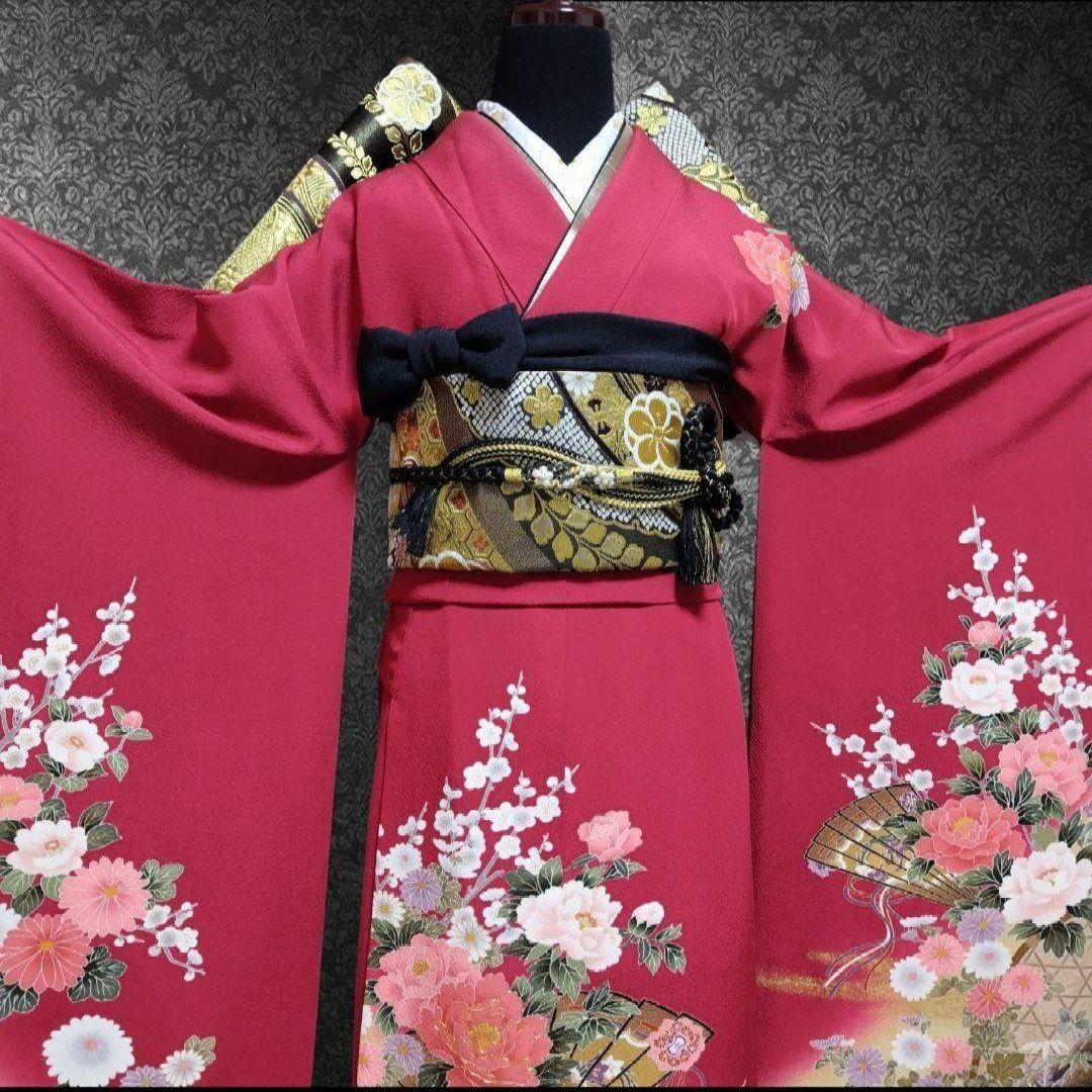 最終価格☆振袖フルセット(7点)・成人式・古典柄・金彩加工・やまと誂製・胴裏正絹