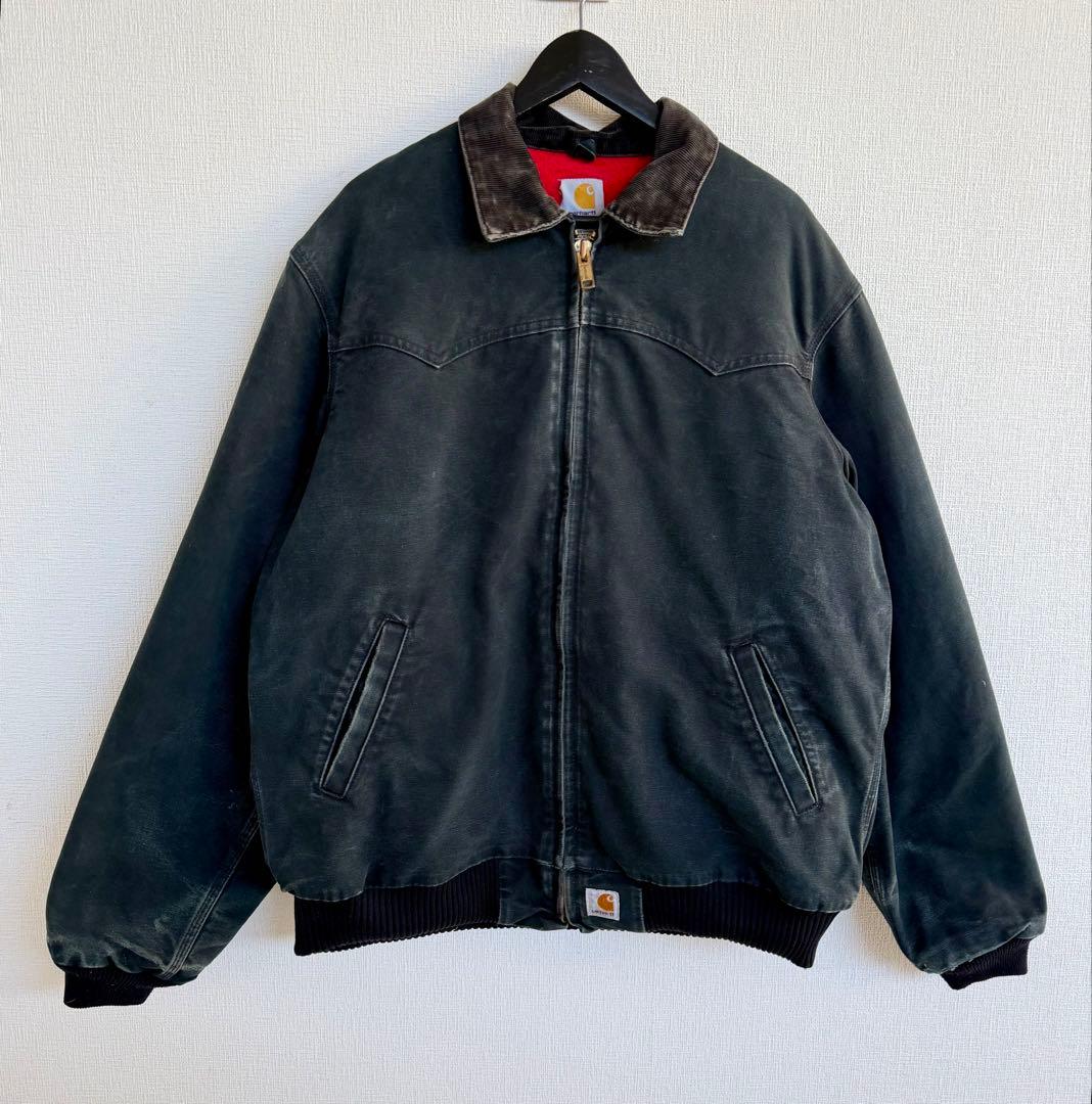 超超スペシャル アメリカ製 カーハート サンタフェジャケット L ブラック 黒