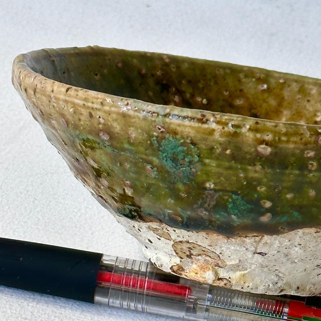 希少作★中島勝乃利『オリベ平茶盌』【師：鯉江良二】