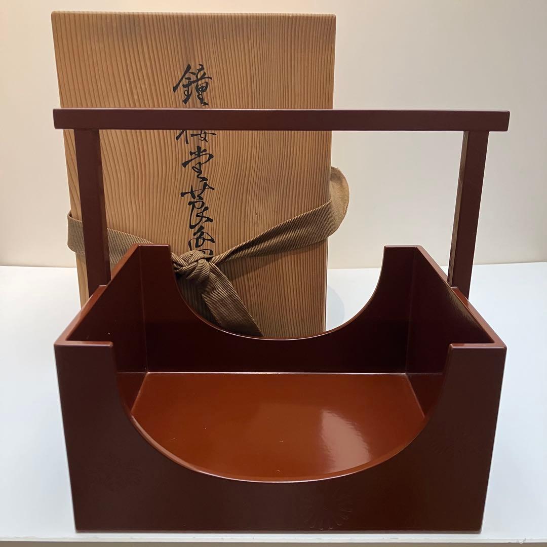 紫雲一閑 塗 莨盆 鐘楼堂 一閑 茶道 茶道具 送料込　美品