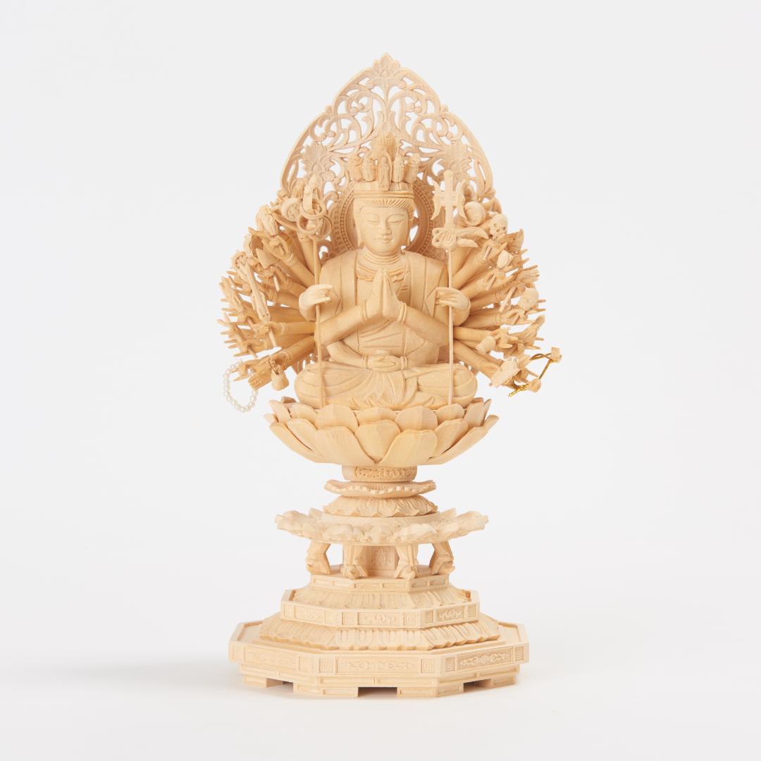 桧　２.５寸　千手観音 仏像 #047