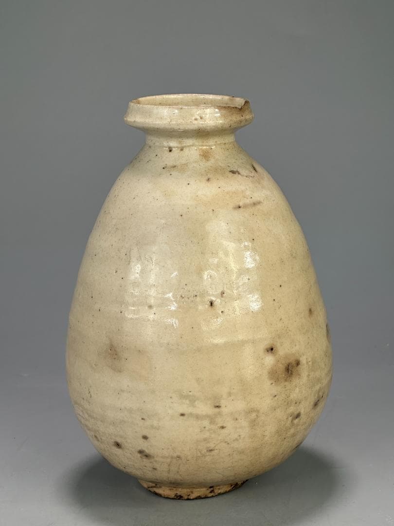 朝鮮古美術　18世紀頃　李朝時代　李朝　白磁　徳利　白磁壺　酒壺　韓国美術古陶磁