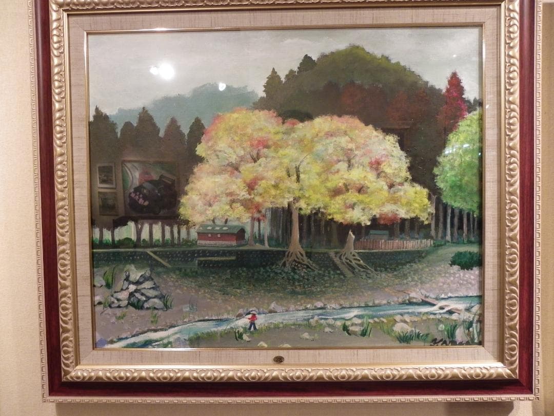 絵画　永田芳郎作　画題　秋の奥秩父　F15号　アクリルキャンバス画