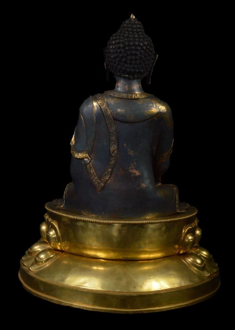 チベット特大仏像 高さ57cm 仏教美術 古銅 鍍金釈迦如来坐像(釋迦牟尼佛)