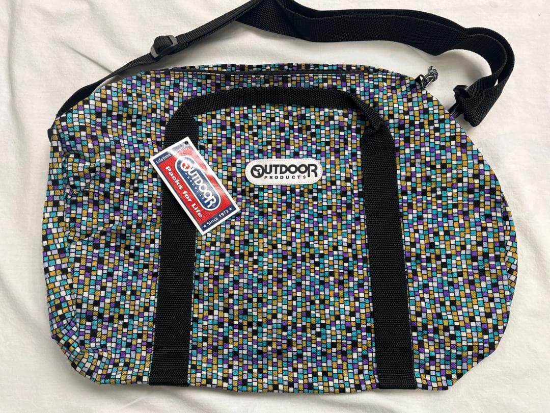 OUTDOOR PRODUCTS ミニボストンバッグ デジタルモザイク柄