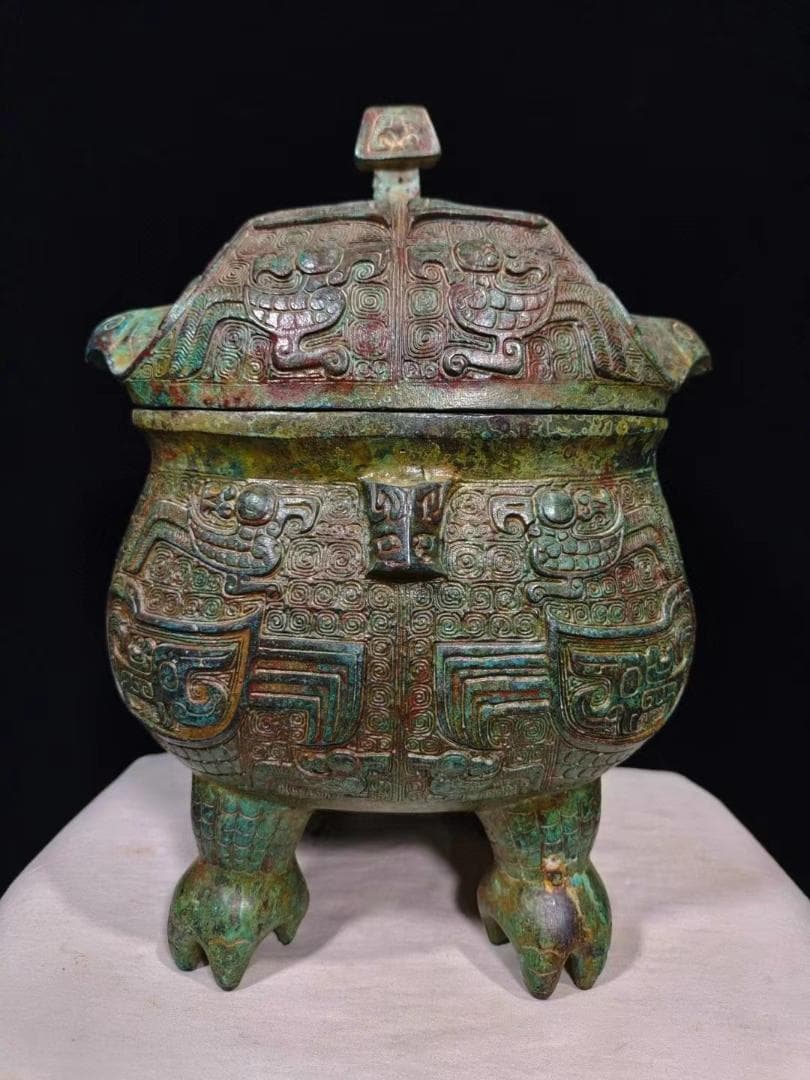 中国古美術品·旧蔵珍品·古青銅器·婦好鸮卤酒具·装酒器·文房置物·風水開運