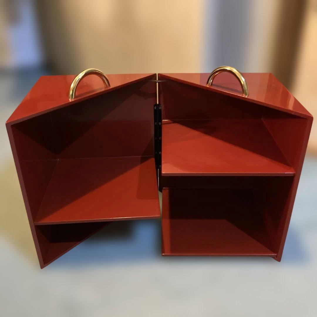 コシノヒロコ 重箱セット　おかもち　3段重　持ち手金　マルチケース　（01）