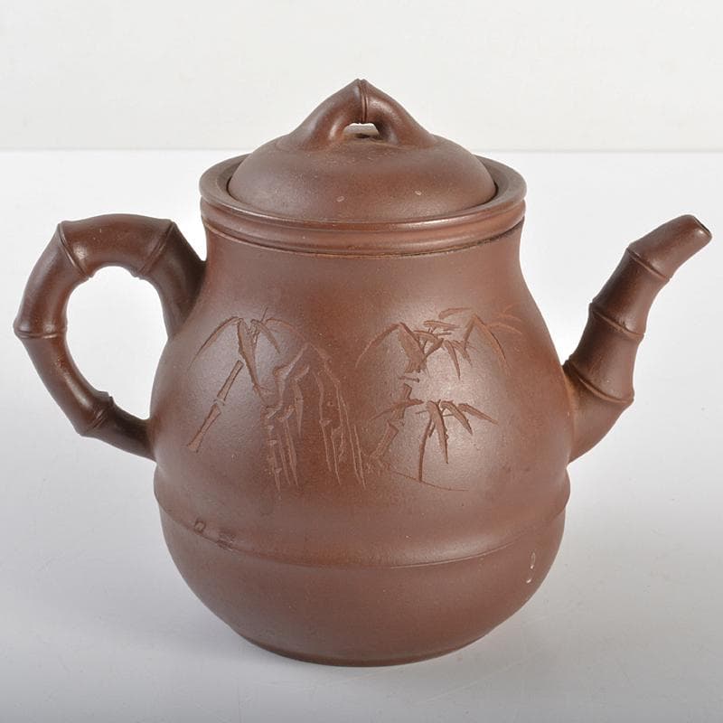 中国　陳建芳制款　紫砂　朱泥　急須　茶壷　V　R6878