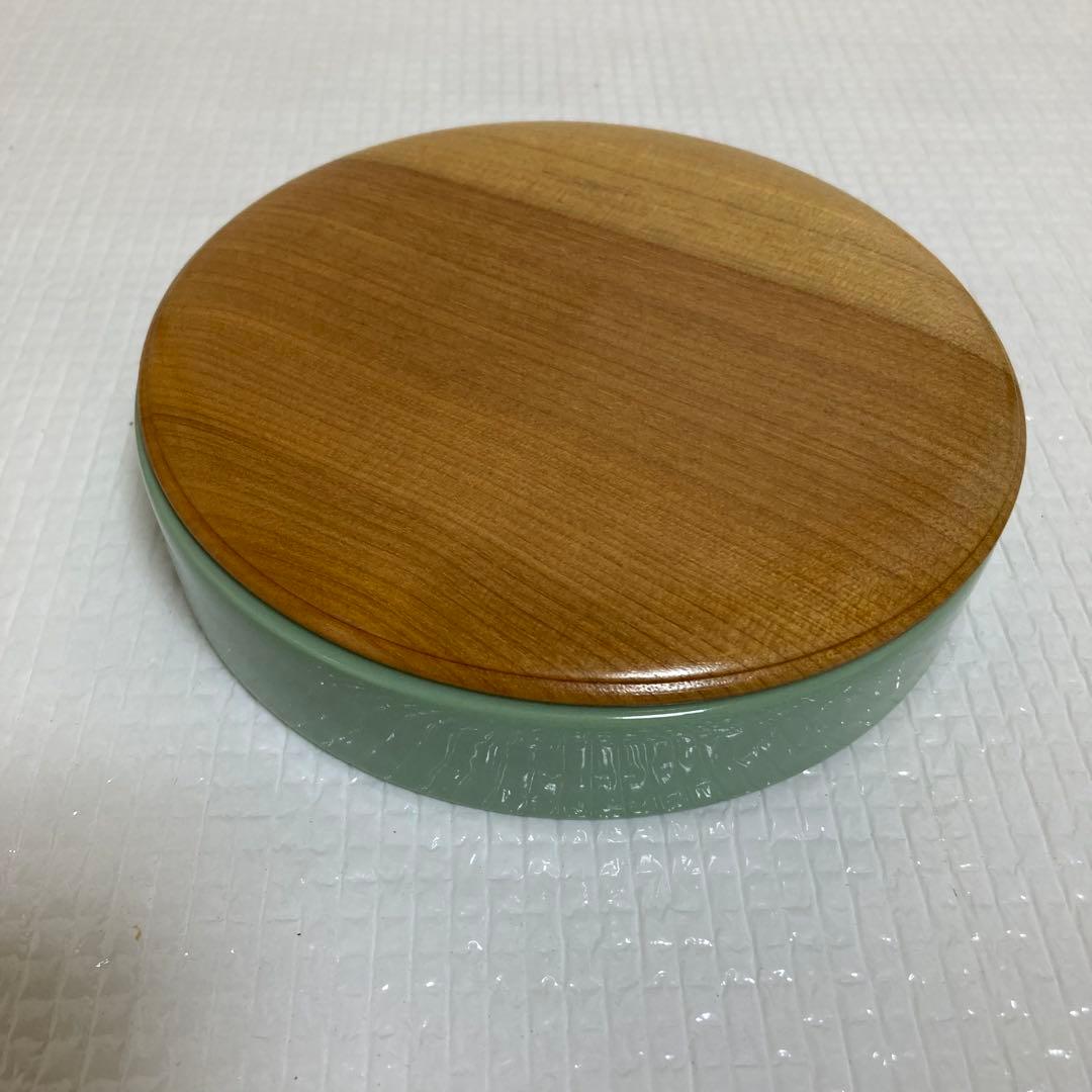 TS61 宮永東山 龍泉窯写 青磁硯 共箱 黄布 漆塗蓋付 伝統工芸 書道具