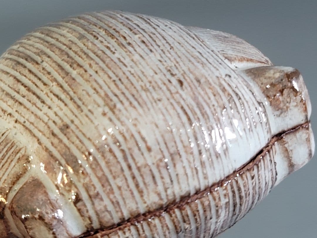 DT538 萩焼 十二代 田原陶兵衛 糸巻き 香合