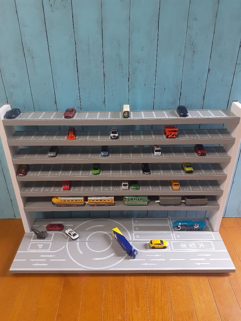 ユーやさま専用トミカプラレール収納棚7段110台ロングトミカ7台駐車