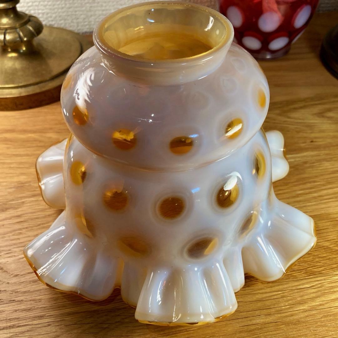 フェントン　ハチミツ　ランプシェード　アンティーク　オパールセント