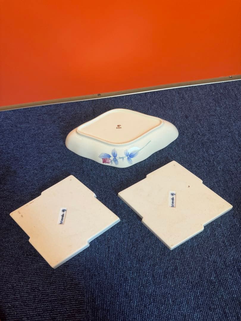 1893 香蘭社　菱形皿2客　菱形鉢1客　金彩