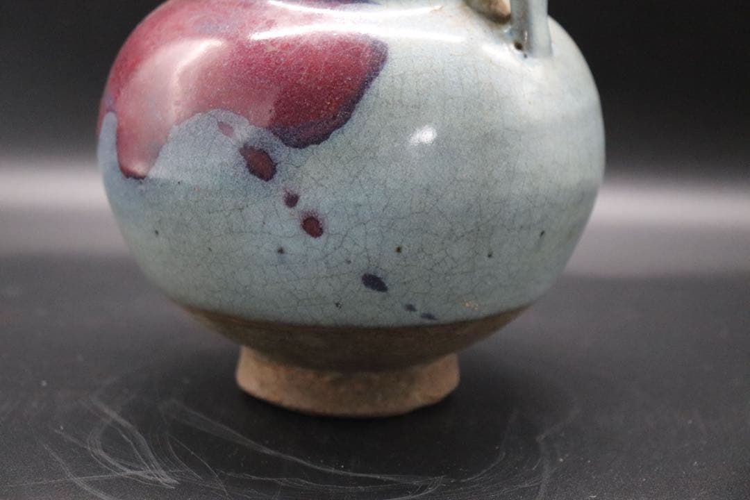 中国　鈞窯雙耳瓶　送料込み0914