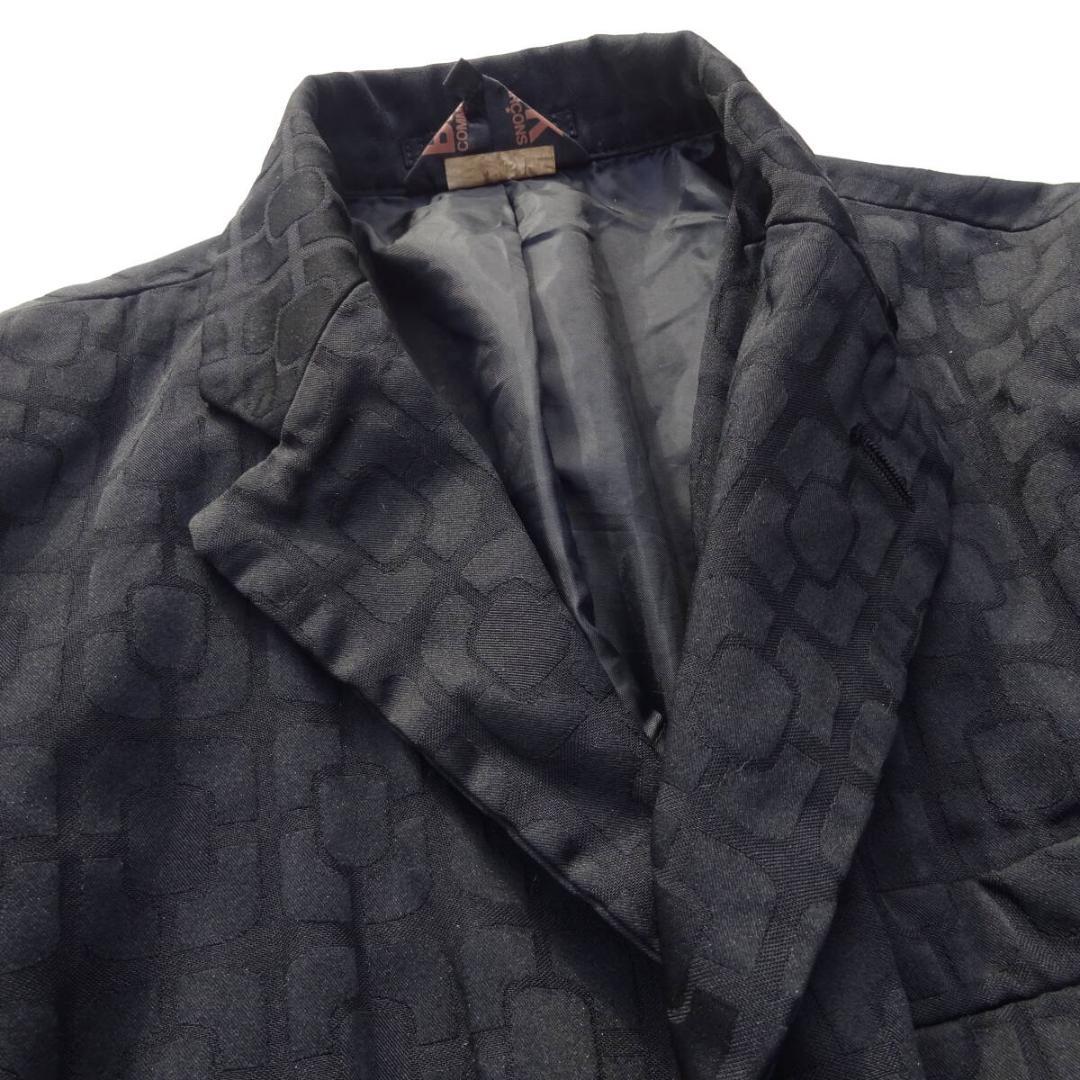 2020ブラックコムデギャルソン 模様柄セットアップシワ加工ポリエステルサルエル