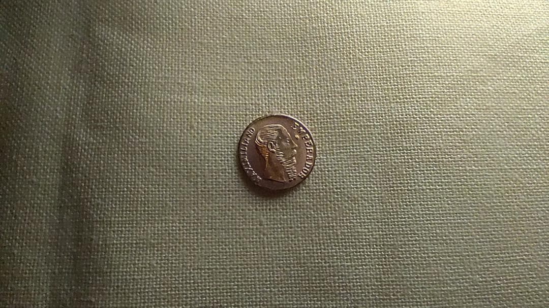 メキシコ1865年 1ペソ金貨 世界最小金貨 マクシミリアン皇帝 