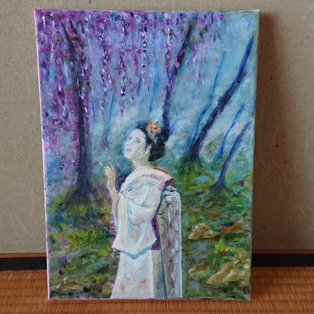 油絵(藤の花)