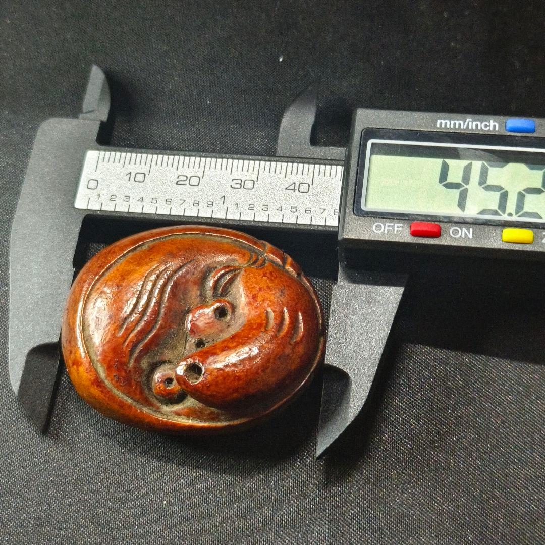 江戸根付 ひょっとこ 木彫り 骨董 時代物 アンティーク 旧家蔵出し 蒐集家放出