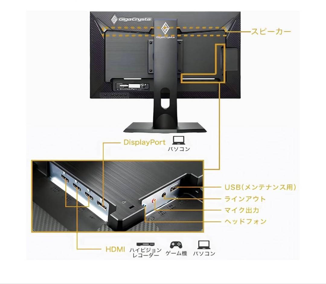 IOデータ　ゲーミングモニター　GigaCrysta　LCD-GC243HXDB