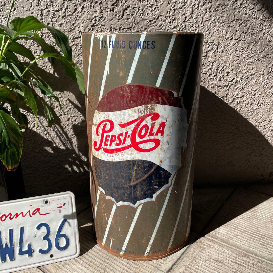 希少！60s〜70s ペプシコーラ アメリカアンティークゴミ箱USAヴィンテージ