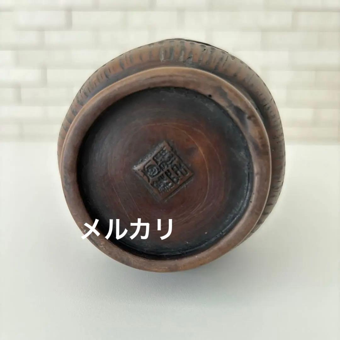 龍　花瓶　黒色花瓶　ドラゴン彫刻　一輪挿し　アンティーク　縁起物骨董品