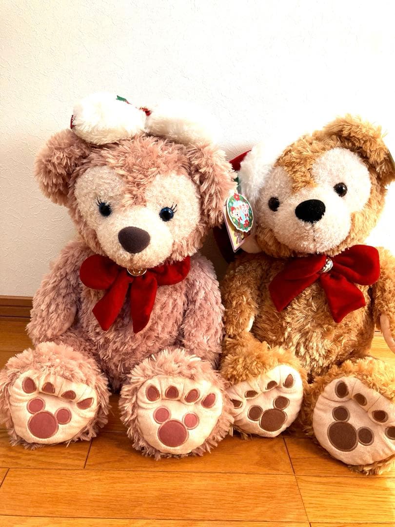 ♡ダッフィー＆シェリーメイ♡クリスマス♡Mサイズのぬいぐるみ♡タグ、値札付き♡