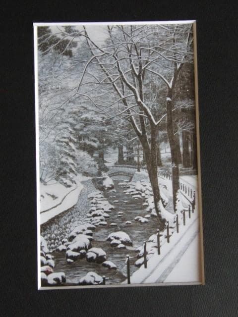 澁澤卿、【雪華河径】、希少な額装用画集より、新品額装付、状態良好