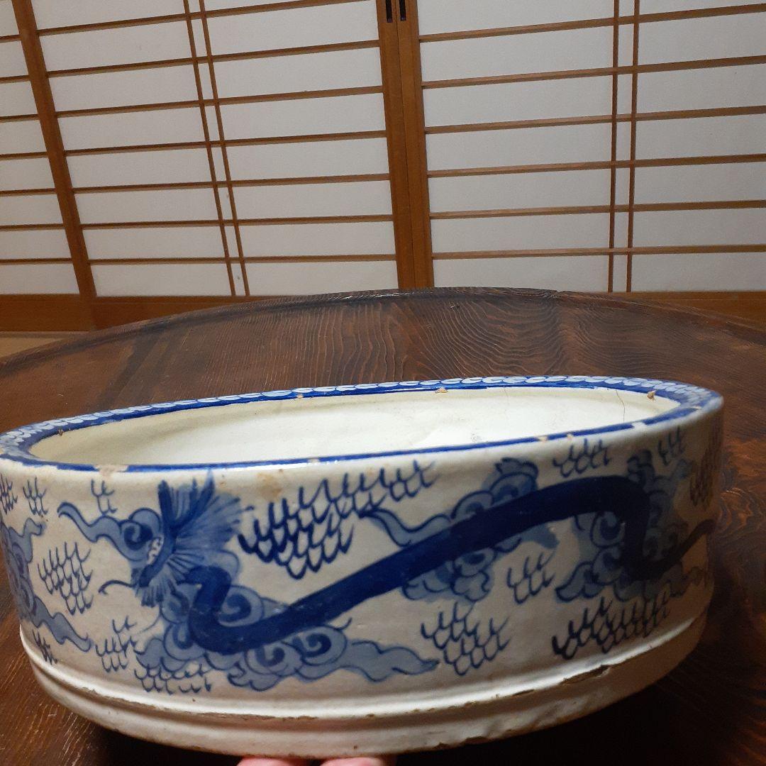 古染付雲龍図面盆