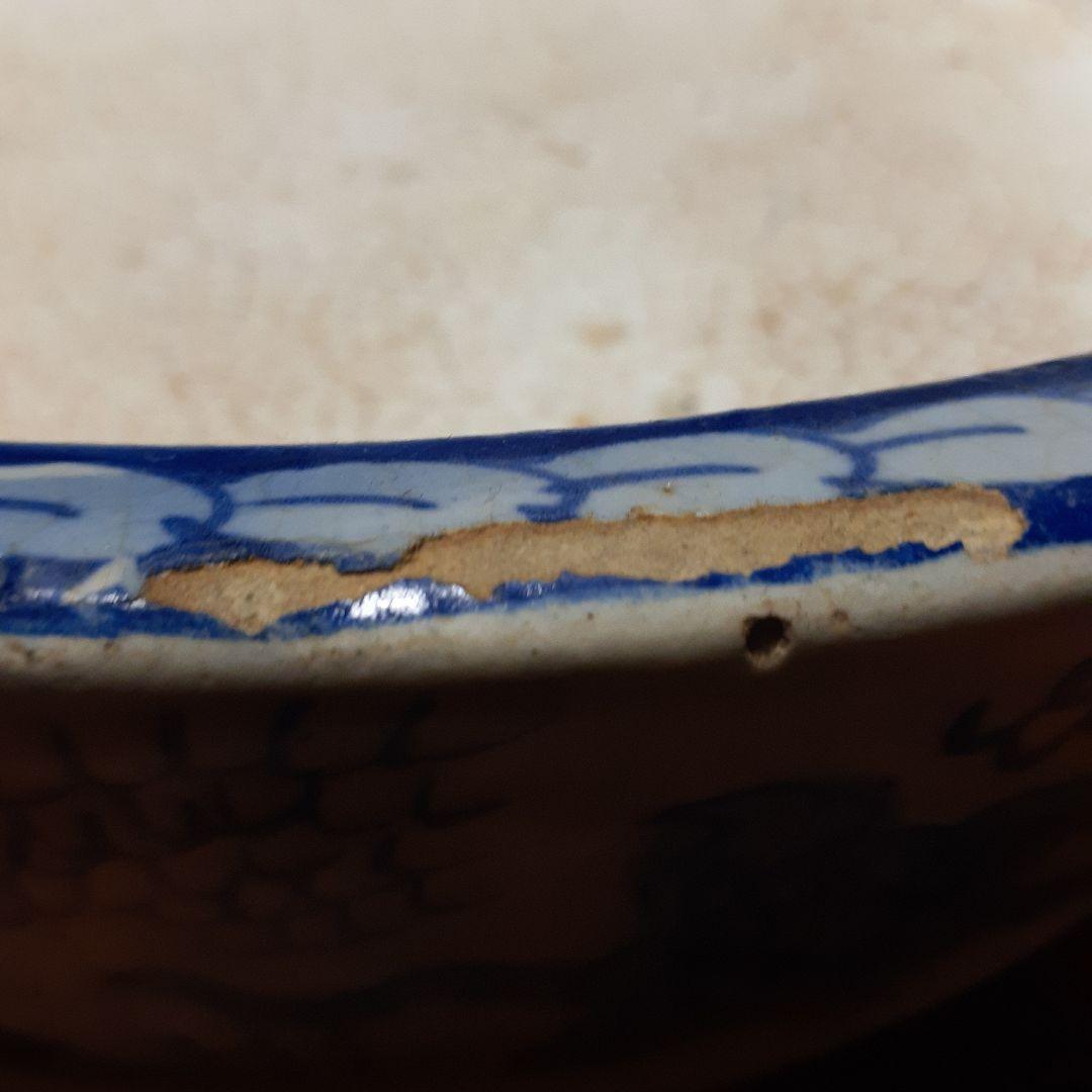 古染付雲龍図面盆