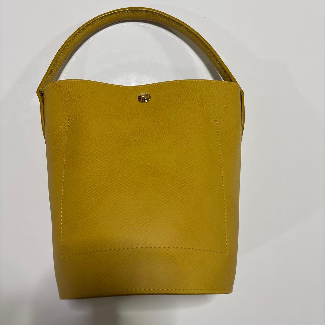 ロンシャン　バケットバッグ　イエロー