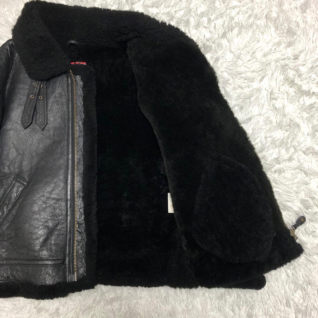 ムートンジャケット　b3 黒　羊革