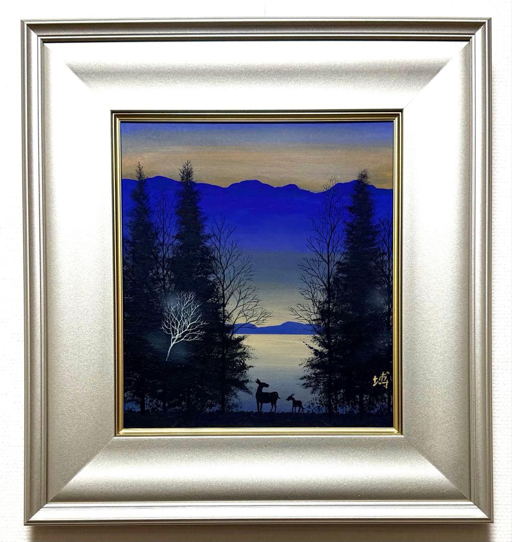 (F6号) 藤田嗣治【暖炉の前の少女】肉筆/油彩/表裏サイン有/シール有