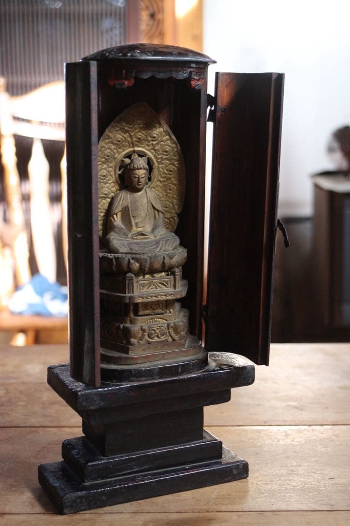 時代厨子入り木製仏像 彫刻仏教美術